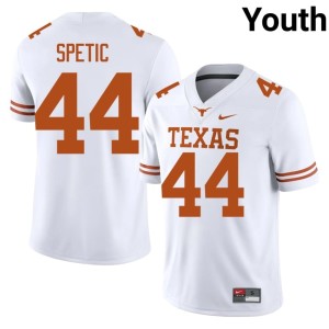 Youth #44 College Football Texas Longhorns Gianni Spetic University White Jersey 280453-338