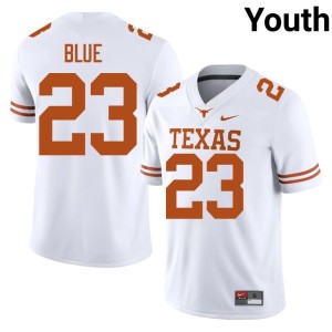 Youth #23 Texas Longhorns Jaydon Blue College Football University White Jerseys 947035-748