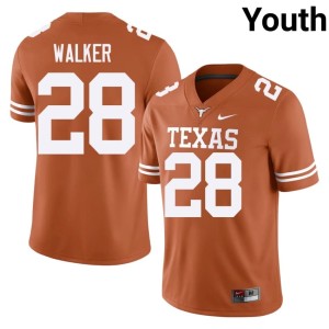 Youth Orange #28 University Texas Longhorns College Football Jett Walker Jersey 689357-193