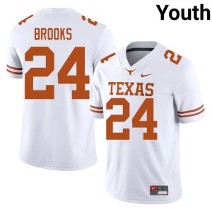 Youth Jonathon Brooks College Football White #24 Burnt Orange Limited Jerseys 931681-784