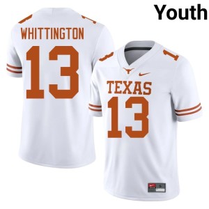 Youth Jordan Whittington #13 Player College Football Longhorns White Jersey 818121-118
