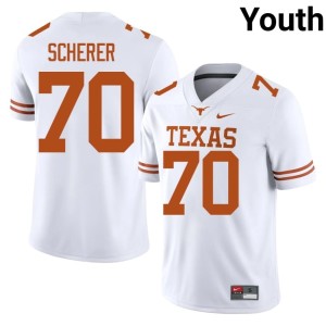 Youth White College Football Kaden Scherer #70 University of Texas Limited Jersey 419917-779