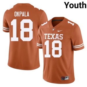 Youth College Football Horns Orange Replica Kosi Okpala #18 Jersey 553862-512