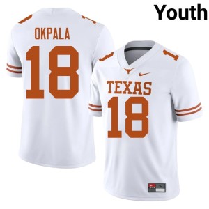 Youth #18 College Football The Horns White Kosi Okpala University Jerseys 410229-335