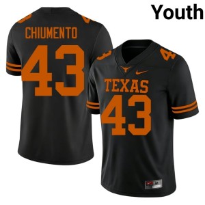 Youth College Football Horns Mac Chiumento 2026-27 Black #43 Jerseys 439143-232