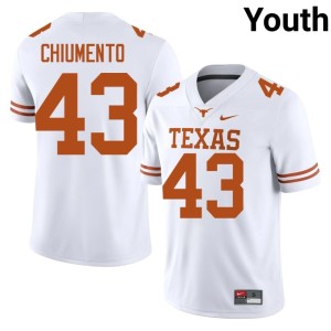Youth #43 College Football Mac Chiumento Player White UT Jerseys 107471-856