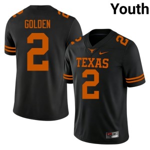 Youth #2 College Football Official Black Matthew Golden Texas Longhorns Jerseys 750732-611