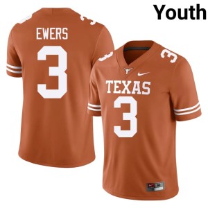 Youth College Football #3 Quinn Ewers Alumni University of Texas Orange Jersey 567375-633