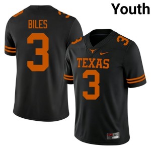 Youth College Football 2026-27 #3 Black Rasheem Biles UT Longhorns Jerseys 486872-809