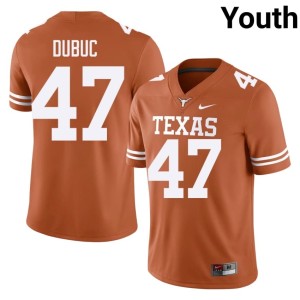 Youth College Football Trey Dubuc NCAA #47 Horns Orange Jersey 293028-307
