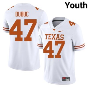 Youth Texas #47 College Football Trey Dubuc High School White Jerseys 540939-755