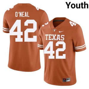 Youth Player Texas #42 Trott O'Neal Orange College Football Jersey 890985-570