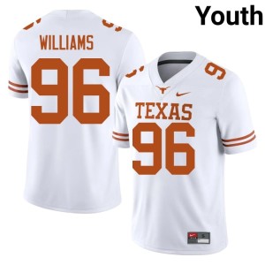 Youth Zion Williams #96 Stitched UT Austin White College Football Jerseys 413274-924